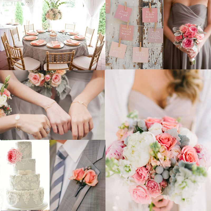Inspiration for gray and rose pink wedding<br/>グレーとピンクとバラのウェディングのアイデア