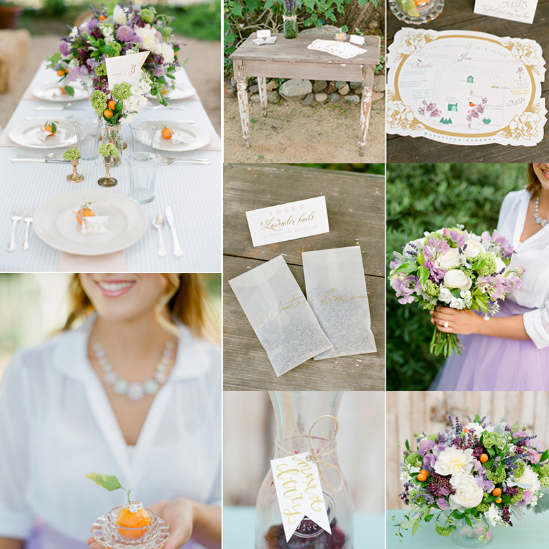 晩夏のラベンダー✖️シトラスカラーのウェディング<br />Inspiration for Lavender and Citrus Watercolor Wedding
